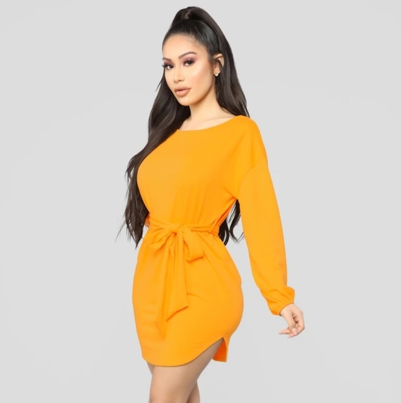 Fashion Nova Dresses & Skirts - Cute Cozy Mini Dress - Yellow